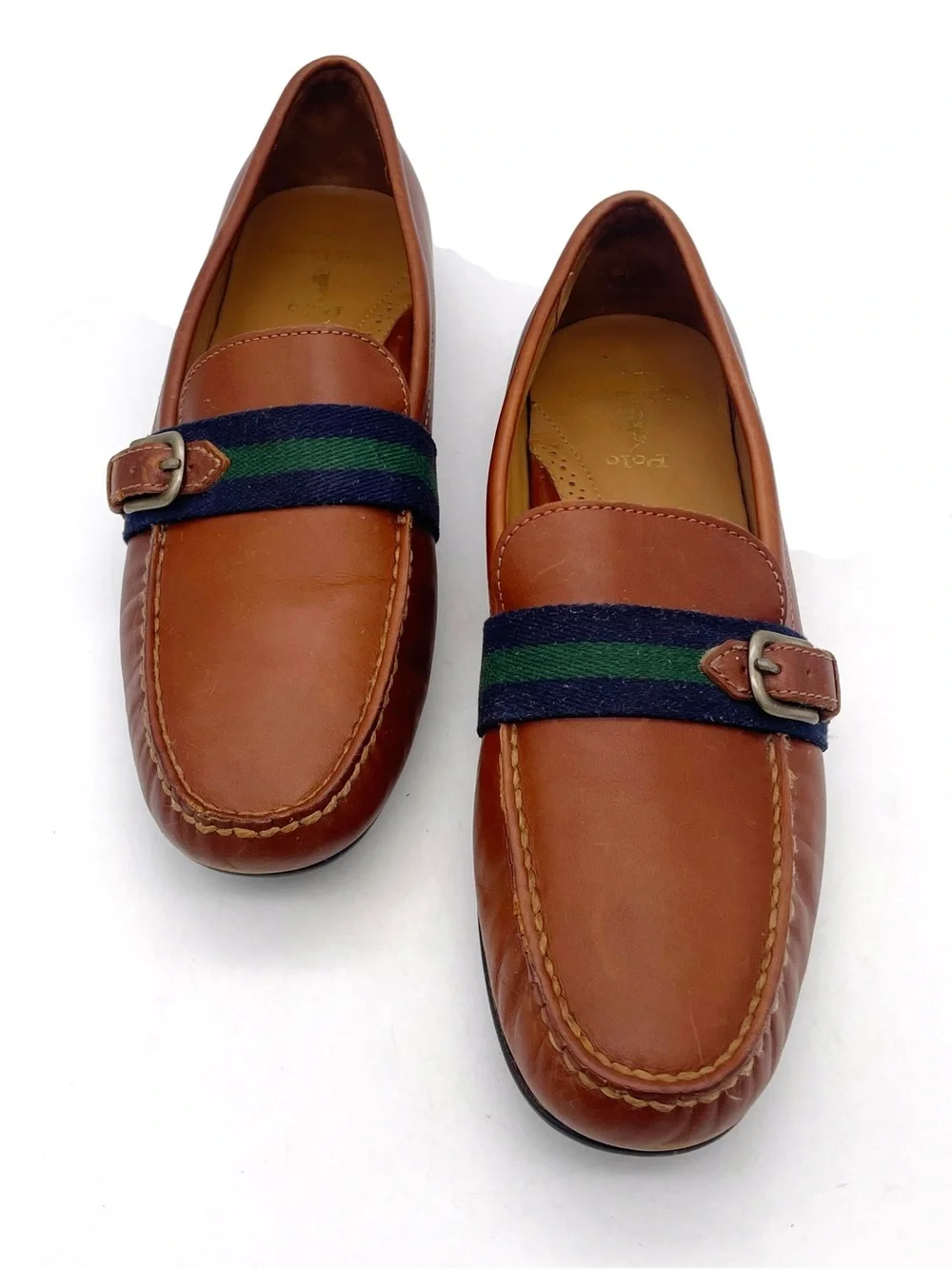 Polo Ralph Lauren Riali Driver Loafers Mens 10.5D Brown Leather Preppy Moc Shoes
